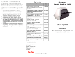 Scanners Kodak da série i1400 Dicas rápidas
