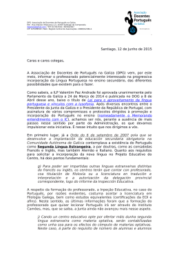 carta informativa - Docentes de Português na Galiza