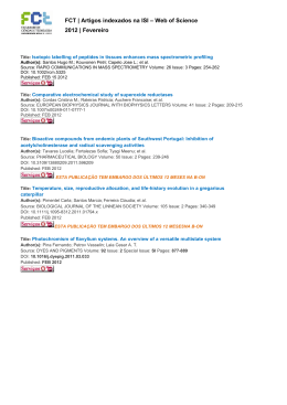 FCT | Artigos indexados na ISI – Web of Science 2012 | Fevereiro