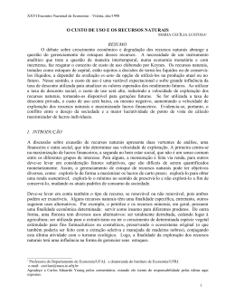 Lustosa, M.C.J. O Custo de Uso e os Recursos Naturais. XXVI
