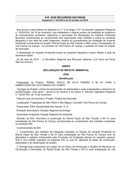 Despacho S. R. dos Recursos Naturais n.º 847/2014, de 22 de maio