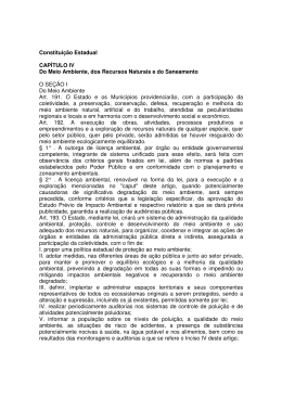 Constituição Estadual CAPÍTULO IV Do Meio