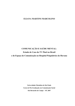 Tese Comunicação e Saúde Mental de Eliana Marcolino