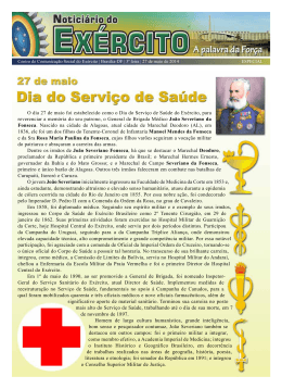 O dia 27 de maio foi estabelecido como o Dia do Serviço de Saúde