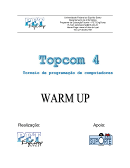 Warm up - Torneio de Programação de Computadores