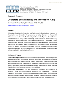 Corporate Sustainability and Innovation (CSI)