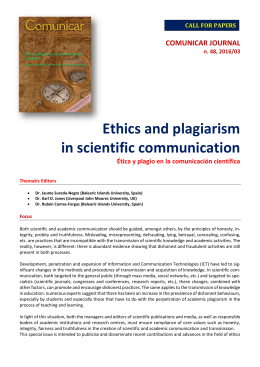 Ethics and plagiarism in scientific communication