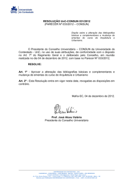 Resolução UnC CONSUN 031/2012 Alteração das bibliografias