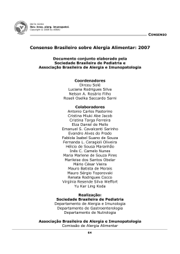 Consenso Brasileiro sobre Alergia Alimentar: 2007