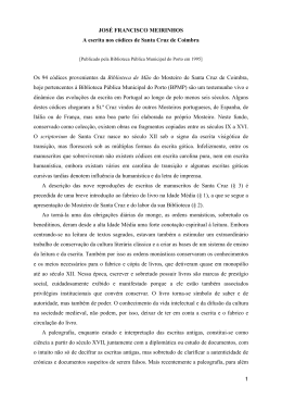 A escrita nos códices de Santa Cruz de Coimbra