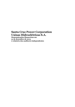Santa Cruz Power Corporation Usinas