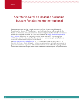 Secretaria-Geral da Unasul e Suriname buscam fortalecimento