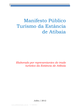 Manifesto Público Turismo da Estância de Atibaia