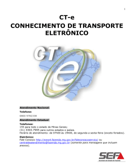 Cartilha CT-e - Conhecimento de Transporte Eletrônico