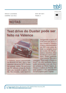 Jornal Balcão, Test drive do Duster pode ser feito na Valence