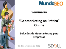 Seminário “Geomarketing na Prática” Online Soluções