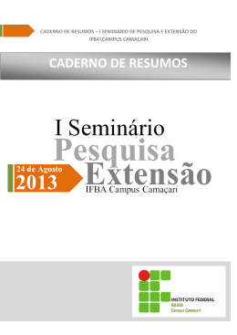 CADERNO DE RESUMOS - IFBA Campus Camaçari