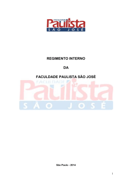 REGIMENTO INTERNO DA FACULDADE PAULISTA SÃO JOSÉ