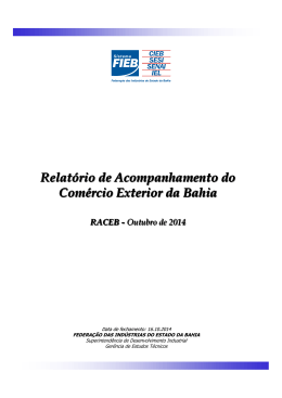 Relatório de Acompanhamento do Comércio Exterior da Bahia