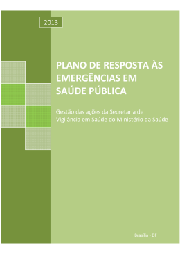 plano de resposta às emergências em saúde pública