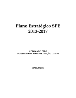 Plano Estratégico SPE 2013-2017