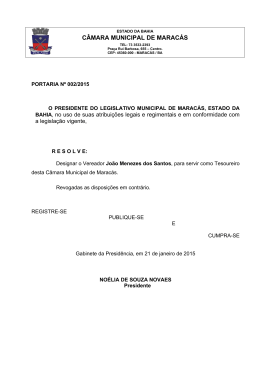 Portaria nº 002/2015 - Portal da Câmara Municipal de Maracás