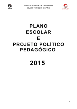 Planejamento Político Pedagógico 2015 - Cotuca
