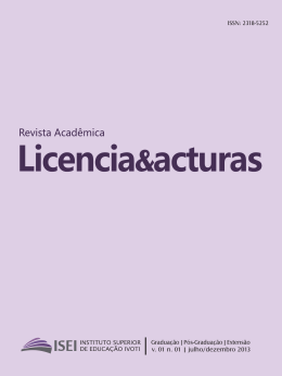 Revista Licencia-Acturas-ISEI.pmd - Instituto Superior de Educação