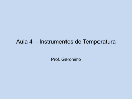 Aula 4 – Instrumentos de Temperatura