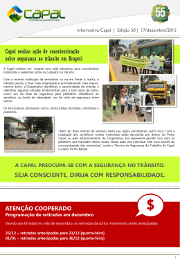 Informativo CAPAL 50/2015 - Capal Cooperativa Agroindustrial