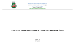 Catálogo de Serviços STI - Tribunal de Justiça do Estado de Roraima