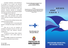 Folder Saúde Vocal - Prefeitura de São Paulo