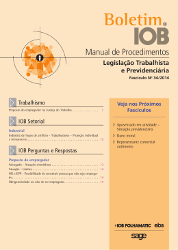 IOB - Legislação Trabalhista - nº 34/2014