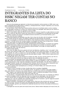 integrantes da lista do hsbc negam ter contas no banco