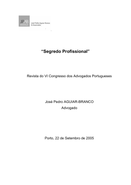 Segredo Profissional - José Pedro Aguiar