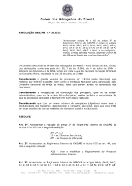 Resolução n.º 3/2011 Acrescentar incisos XI e XII ao