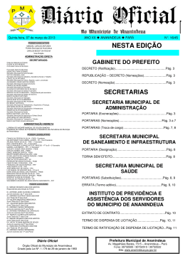 Diário Oficial - Prefeitura de Ananindeua