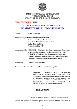 Processo PGT/CCR/nº 9749/2014 - Ministério Público do Trabalho