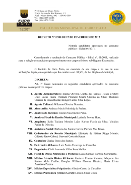 Decreto 2900-12 - 3ª Convocação Ouro Preto