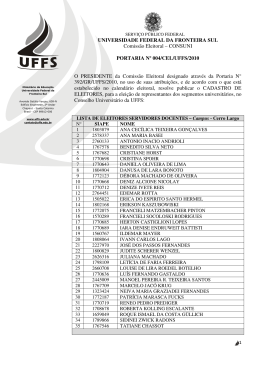 Portaria 004/CEL/UFFS/2010 - Universidade Federal da Fronteira Sul.