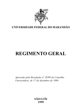 REGIMENTO GERAL - Universidade Federal do Maranhão