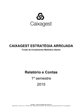 Relatório e Contas 1º semestre 2015