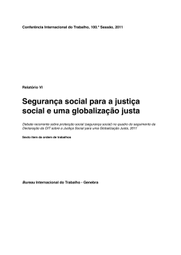 Segurança social para a justiça social e uma globalização justa