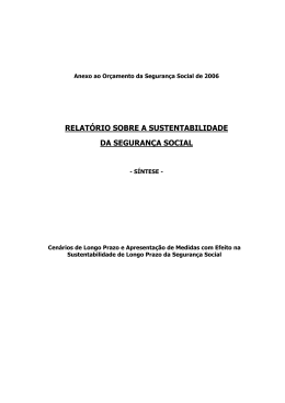 relatório sobre a sustentabilidade da segurança social