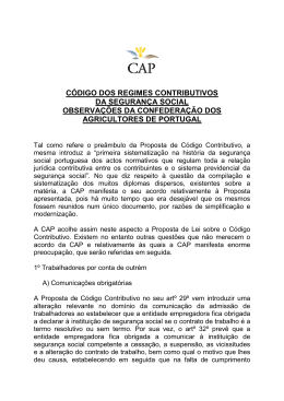 CÓDIGO CONTRIBUTIVO - CAP - Agricultores de Portugal