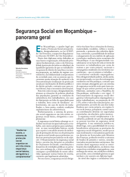 Segurança Social em Moçambique – panorama geral