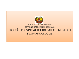 direcção provincial do trabalho, emprego e segurança social