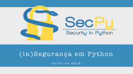 (in)Segurança em Python