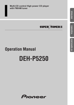 Operation Manual DEH