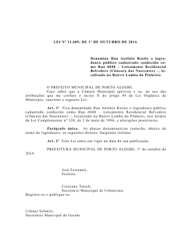 Lei 11689 - Prefeitura Municipal de Porto Alegre